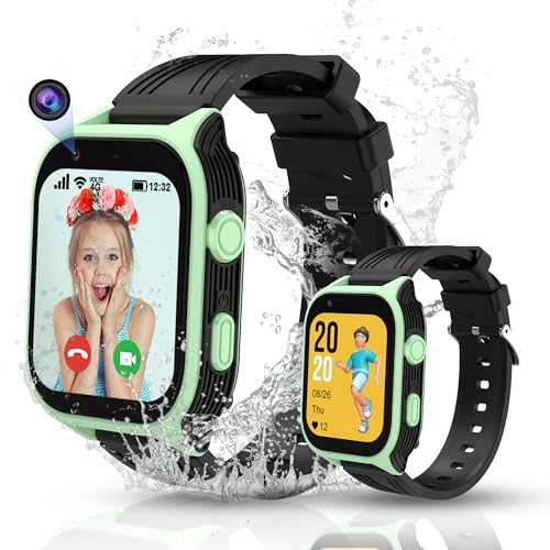 ELEJAFE Relógio inteligente criança 4G, Smartwatch criança com GPS e chamadas, WiFi videochamada, Whatsapp, Sos, modo de classe, IP68 impermeável, podómetro, relógio inteligente presente para menina
