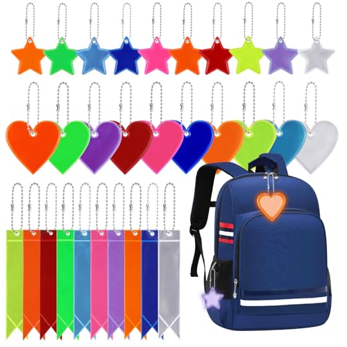 Zocipro Colgantes Reflectores de Seguridad, Colgante de Advertencia Reflectante de PVC, Colgante Reflectante para Niños, para Caminando, Ejecutar, Ciclismo, Mochilas, Ropa