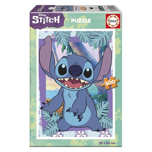 Educa - Puzzle infantil com 300 peças. Disney Stitch | medidas montadas: 40 x 28 cm. Composto por grandes peças perfeitamente acabadas. Recomendado + 6 anos (20144)