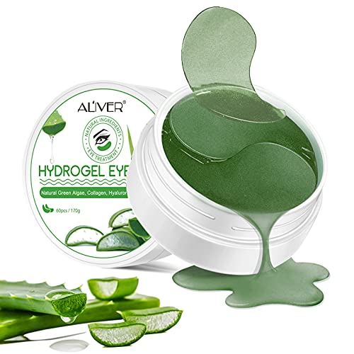 Patches olhos bolsas e orelhas 60 peças Aloe Vera máscara para olhos de colagénio, contorno de olhos anti-rugas para orelhas, bolsas, pernas de e inchaço