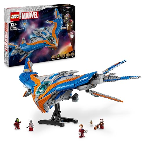 LEGO Marvel Guardiões da Galáxia: A nave espacial de brinquedo de construção com 4 minifiguras Inc. Gamora e Star Lord, figura de Groot, presente para meninos e meninas de 12 anos ou mais 76286