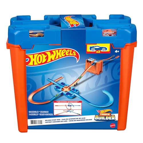 Hot Wheels Track Builder GGP93 Deluxe Caixa de desafios, acessórios para pistas de carros de brincar, cor/modelo variado