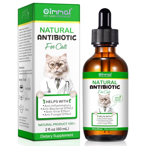 Antibióticos naturais para gatos, 60 ml Cat Multivitamin é antibióticos efeito antibacteriano para gatos, apoio imunitário e gatos alívio de alergias, fornecimentos de saúde gatos