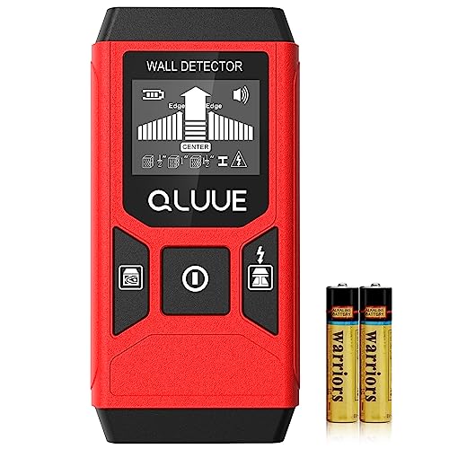 QLUUE Localizador de linhas 5 em 1, detetor de parafusos multifuncional com ecrã LCD e alarme acústico para encontrar linhas elétricas, vigas de madeira, tubos de metal, etc