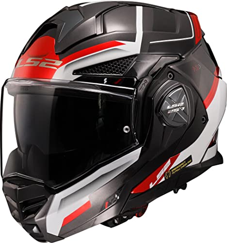 LS2, Capacete de motocicleta modular ADVANT X SPECTRUM Black White Red, M