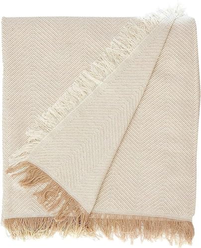 Martina Home Foulard multiuso espinha 130 x 180 cm, cru / bege