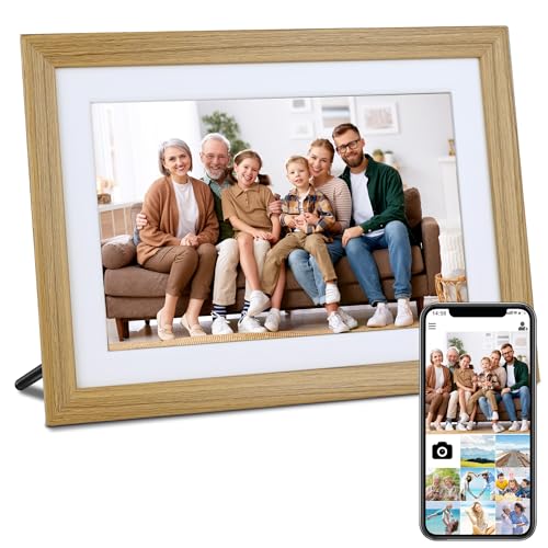 Veidoo Moldura de foto digital WiFi, ecrã tátil de 10 polegadas, memória de 32 GB, rotação automática, música/vídeo/calendário/relógio, fotos e vídeos através de moldura, presente para a família