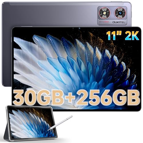 OUKITEL OT8 Tablet de 11 polegadas - 30 GB + 256 GB (1TB TF) Tablet Android 13, ecrã 2K, bateria 8800 mAh Tablets Gaming, 1920 * 1200 pixels, 4 colunas de som, 5G WiFi, BT5.5.5.5. 0, MS, Widevine L1,
