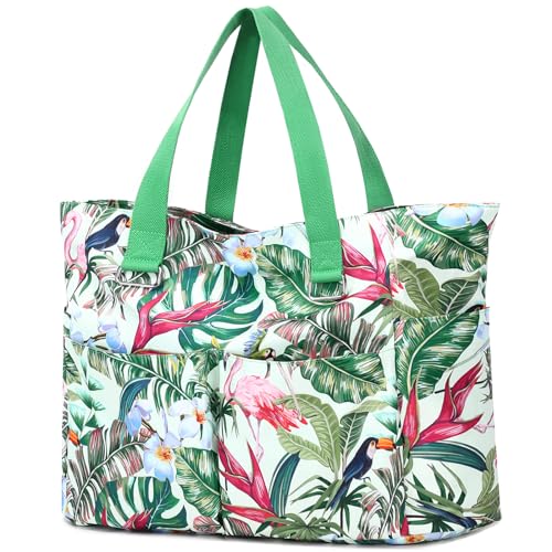 Myhozee Mala de praia XXL impermeável mala de praia mulher homem grande xxl familiar com fecho de correr malas de viagem mulher mala para piscina / sauna / praia verão leve mala de mão Shopper Beach