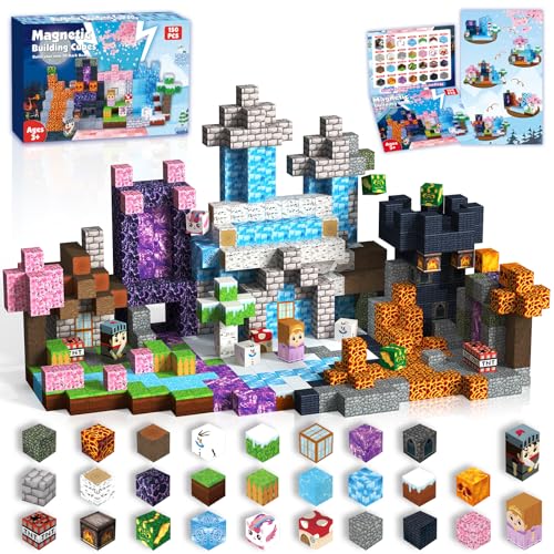 ToyUnited Blocos de construção magnéticos, 150 blocos magnéticos, cubos de azulejos magnéticos para meninos e meninas com mais de 3 anos, brinquedos de construção Montessori STEM brinquedos sensoriais