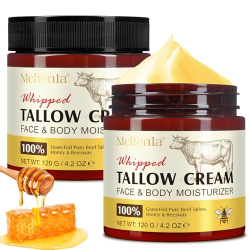 Beef Tallow Creme, sebo de Res para a pele, orgânico Bschleich de sebo e mel, hidratação profunda para rosto e corpo, absorção rápida, hidratação profunda, ideal para todos os tipos de pele (2)