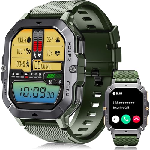 OUKITEL Relógio inteligente homem, 2,02" Smartwatch homem com chamadas Bluetooth, Smartwatch com notificações de mensagens/oxímetro / pulsómetro, 100 modos desportivos para Android iOS impermeável
