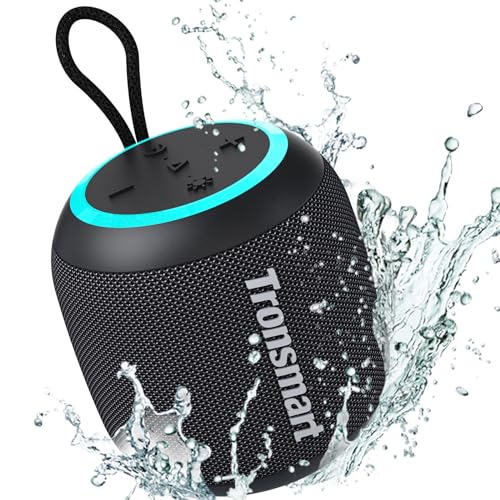 Tronsmart T7 Mini altifalante portátil Bluetooth 5,3 potente, potência de 15 W, IPX7 impermeável, 18 H duração, conexão estéreo, compatível com SD/AUX, ideal para festas, viagens e exteriores, preto