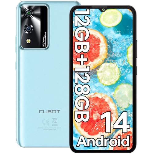 CUBOT A10 Telefones celulares livres Android 14, 12 GB (4 8) + 128 GB/1 TB telemóvel, 6,56" HD+/90 Hz, câmara 48 MP + 16 MP móvel, bateria de 5100 mAh, 4G Dual SIM Smartphone, Octa-Cor-DDD Ás