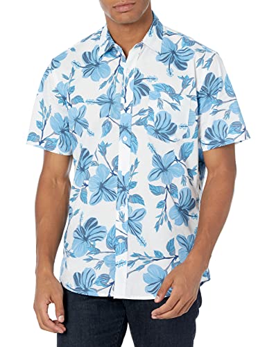 Amazon Essentials Camisa estampada de manga curta e ajuste normal para homem
