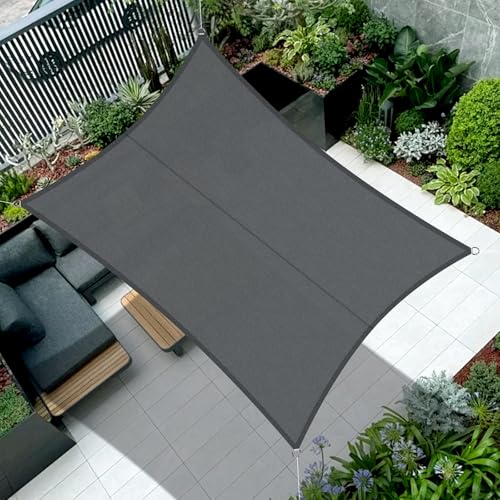Cool Area Toldo vela de sombra impermeável, retangular, 3 x 4 m, proteção UV, PES para pátio exterior e jardim, terraço-antracite