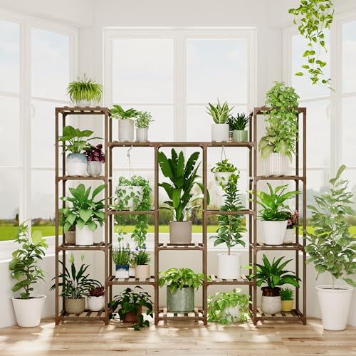 Suporte para plantas de interior de madeira, multifuncional, criativo, decoração para interiores e exteriores, varanda, sala de estar, escritório, jardins