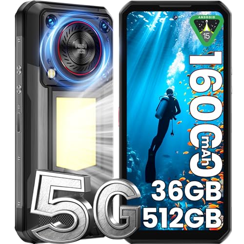 OUKITEL WP56 Mobile resistente telemóvel inquebrável 5G telemóvel rugerizado 36 GB 512 GB/TF 2 TB 6,8" FHD+ telemóvel inquebrável 16000 mAh Android 15 telemóvel todo-o-terreno 108MP 128dB altifalante