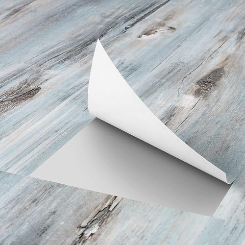 FunStick 90 × 15 cm 30 tapetes autocolantes vinil para chão de casa de banho sala de jantar madeira azul placas de chão vinil autocolante imitação madeira de chão interior revestimento de chão PVC