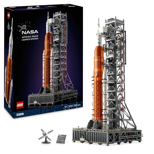 LEGO Icons Sistema de lançamento espacial arte da Nasa com cápsula de oron, casaco de foguete para adultos, decoração de casa e escritório, presente para homens e mulheres 10341