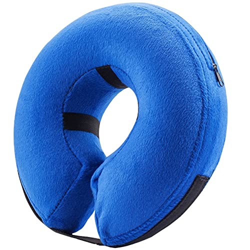 BENCMATE Coleira insuflável protetor para cães e gatos, coleira de recuperação de cone suave para cães não bloqueia a visão