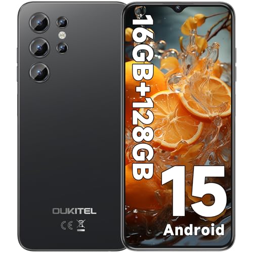 OUKITEL C1 Telefones celulares gratuitos Android 15, 16 GB (4 12) 128 GB/1 TB telemóvel, 6,52" HD+, 5150 mAh bateria, câmara 13 MP + 8 MP móvel, Smartphone Triple 4G SIM SIM GPS/FingerprintGPS