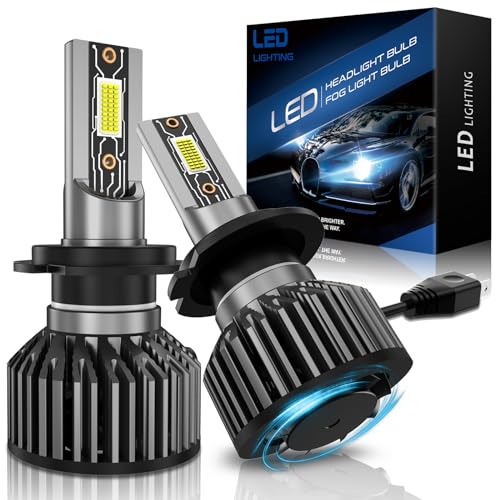 SHINYY Lâmpadas H7 LED de carro 60 W 16000 LM, 12 V 7000 K branco 500 % brilho lâmpadas LED H7 farol para luz de cruzamento ou de estrada, Canbus anti-erro, substitui lâmpada halogénica ou Xenon, 2