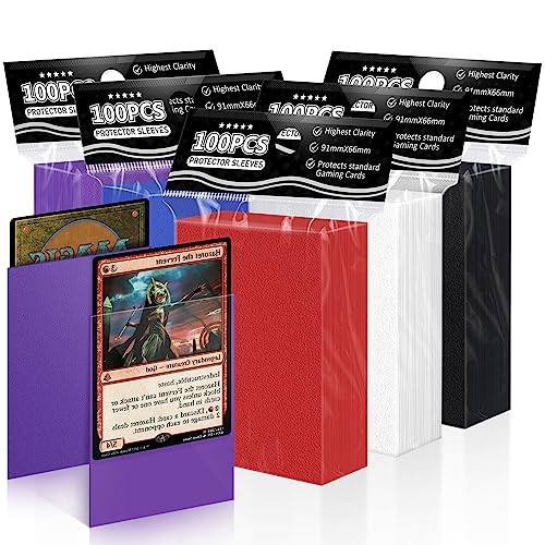 Mlikero 500 Pcs Capas cartas, 66 x 91 mm, capa cartas, 5 cores Card Sleeves, capas para cartas para trading cars, cartas desportivas