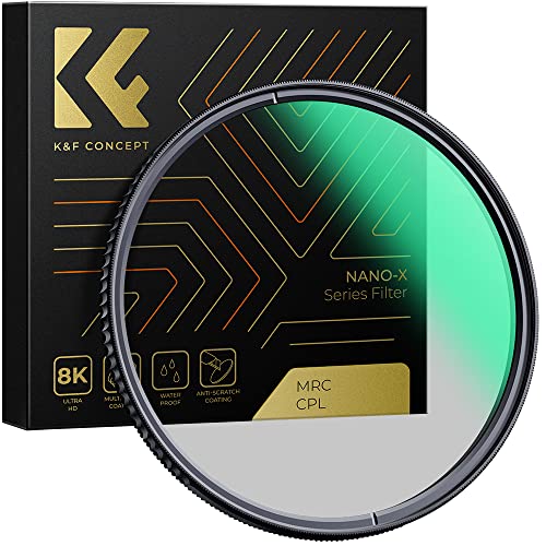 K&F Concept Nano-X Filtro de 105 mm, polarizador circular, CPL, filtro polarizador de HD, vidro ótico com 28 camadas, revestimento nano