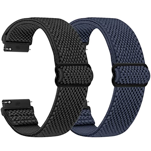 WNIPH Compatível com correias de relógio de 18 mm 19 mm 20 mm 22 mm 24 mm, pulseira de substituição de libertação rápida, alças ajustáveis de nylon elástico apenas loop, adequado para homens e