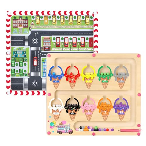 Presente crianças menina menino 3 anos 3 em 1 labirinto magnético de cores e números brinquedos Montessori para crianças de 3 anos presentes brinquedos jogos menina meninos menino 3 4 anos brinquedos