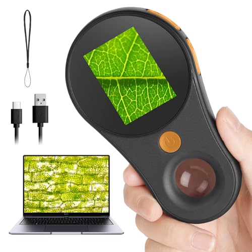 Adiwo Microscópio para crianças, 500 x microscópio portátil, ecrã IPS de 2,0" com 8 luzes LED ajustáveis, recarregável com gravação de fotos e vídeos, presente de Natal, ano novo, aniversário