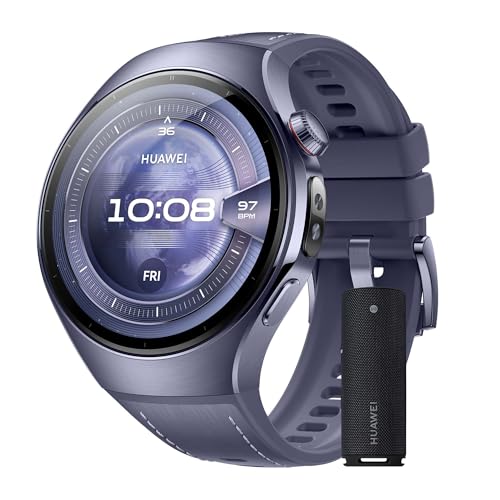 HUAWEI Watch 5, 46 mm Smartwatch , Sound Joy 2 preto, multi-sensor revolucionário X-Tap, SpO2 com ponta de dedo, Health Glance, ECG, HRV, eSIM, Android & iOS