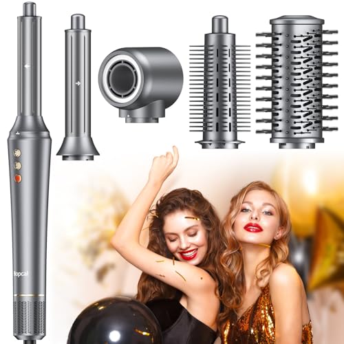 5 em 1 escova de ar quente, secador de cabelo, 110000 RPM para secagem rápida e modelador de cabelo ondas automático para ondular, alisar volumizing iónico, multifuncional modelo para todos os tipos