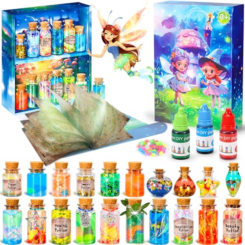 Lovchil Kit de Poções de Misteriosas para crianças kit experiências crianças de 5 6 7 8 9 10 com 20 garrafas de poção mágica brinquedos de Halloween e aniversário para meninos e meninas