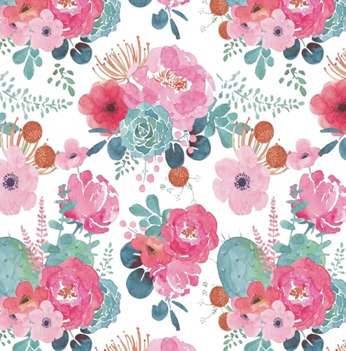 myforHD Papel de parede autoadesivo flores papel de parede papel autocolante para móveis removível impermeável estilo retro vinil PVC autocolante decorativos parede sala de estar papel de parede