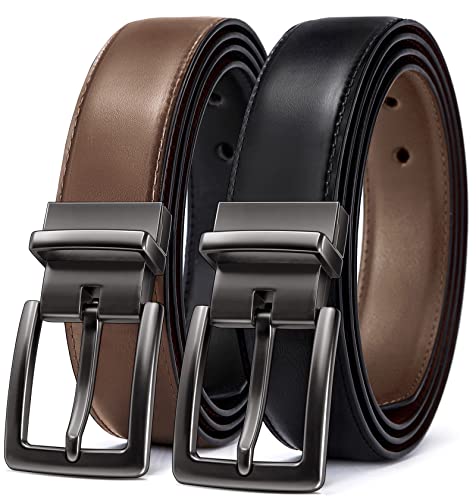 BULLIANT Cinto para homem, cinto reversível de couro 31 mm, um revés para 2 cores, tamanho ajuste