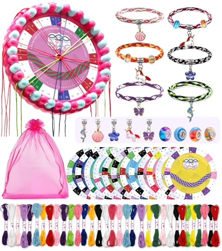 Ophy Kit para fazer pulseira de amizade, com 48 pacotes de fios 6 cartões entrançados DIY brinquedos presentes de aniversário de Natal para meninas de 7 a 12 2