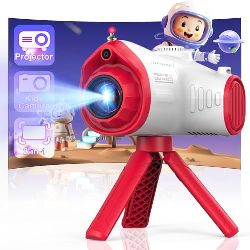 CHAKEYAKE Câmara com fotos infantis com função de projeção, 1080P câmara de fotos para crianças com tripé, cartão SD 32G, baterias 2500 mAh, presente para meninas e meninos 3 4 5 6 7 8 9 10 11 12