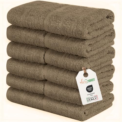 nice homeit Conjunto de 12 toalhas de mão de 30 x 30 cm, mini toalhas de rosto e convidados, 100% algodão, fiado em anel, para mãos, rosto, bebés, cozinha, casa e viagens, leves, macias, absorventes