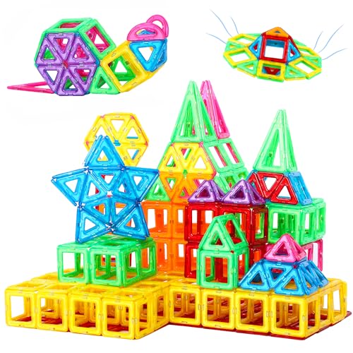NorthBeland Blocos de construção crianças 71 peças, construção para crianças, blocos magnéticos 3D construção meninos e brinquedos para meninas 3 4 5 6 7 anos