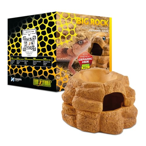 Exo Terra Big Rock - Caverna pequena de cerâmica com tampa