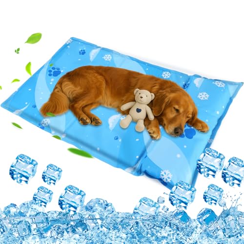 Aisuowa Tapete refrescante para cães e gatos, tapete de gel auto-refrigerante, almofada refrescante não tóxica, cama fria e manta de refrigeração duradoura para animais de estimação
