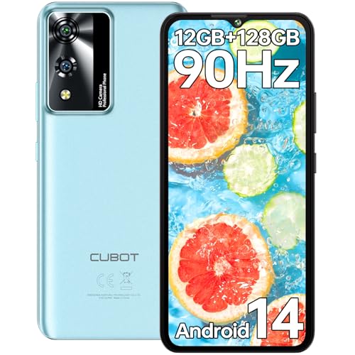 CUBOT A10 Telefones celulares livres Android 14, 12 GB (4 8) + 128 GB/1 TB telemóvel, 6,56" HD+/90 Hz, câmara 48 MP + 16 MP móvel, bateria de 5100 mAh, 4G Dual SIM Smartphone, Octa-Cor-DDD Ás