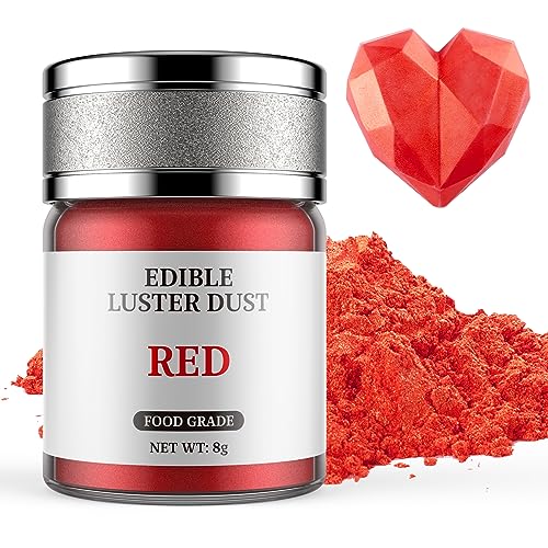 Purpurina comestível vermelho 8 g, Waysroma purpurina comestível de reposição purpurina comestível bebidas Sprinkles de reposição para bolo, chocolate da Páscoa, bolos, morangos, Fondant