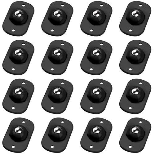 Minirrodas autocolantes para utensílios de cozinha, rodas universais giratórias de 360°, rodas adesivas para bricolage, caixote do lixo, caixa de armazenamento, pequenos aparelhos (16, preto)