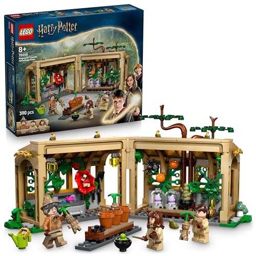 LEGO Harry Potter Castelo de Hogwarts: Aula de Herbologia - Minifiguras de Neville Longbottom, Hermione Granger e Prof. Sprout - 3 mandrágoras de brinquedo - presente para meninas e meninos de 8 anos