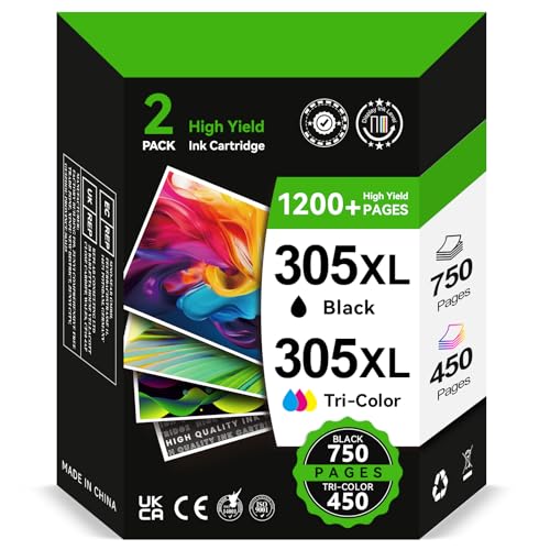 Tinta 305 XL cartucho 305 XL substituição para cartucho de tinta HP 305 XL preto e cor pack original, tinta impressora 305 para DeskJet 2700 2710 2300 Plus 4120 410 410 0 411 0 Envy 6000 6032 6020