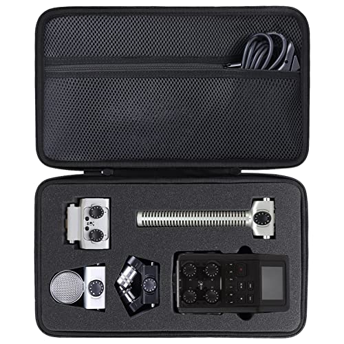 co2CREA Hard Storage Carry Travel Case para Zoom PodTrak P2 Podcast Recorder (somente capa, sem gravador), Preto, Para Zoom H6