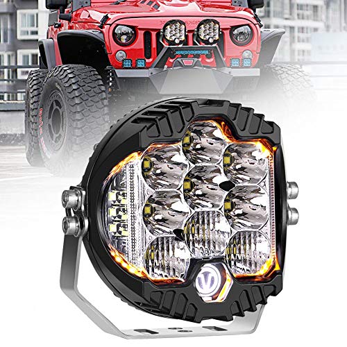 HAWEE 90 W Luz de trabalho LED luz de olho de anjo faróis LED luz combinada holofotes LED luz de inundação LED luz de nevoeiro luzes de condução para Off Road 4 x 4 SUV UTV pesado camião trator barco